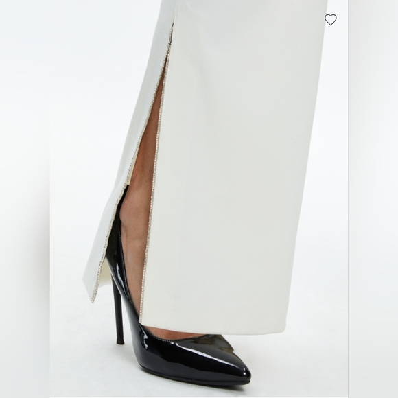 Alice + Olivia Lara Rhinestone Wide Leg Side Slits Pant - Picture 10 of 13